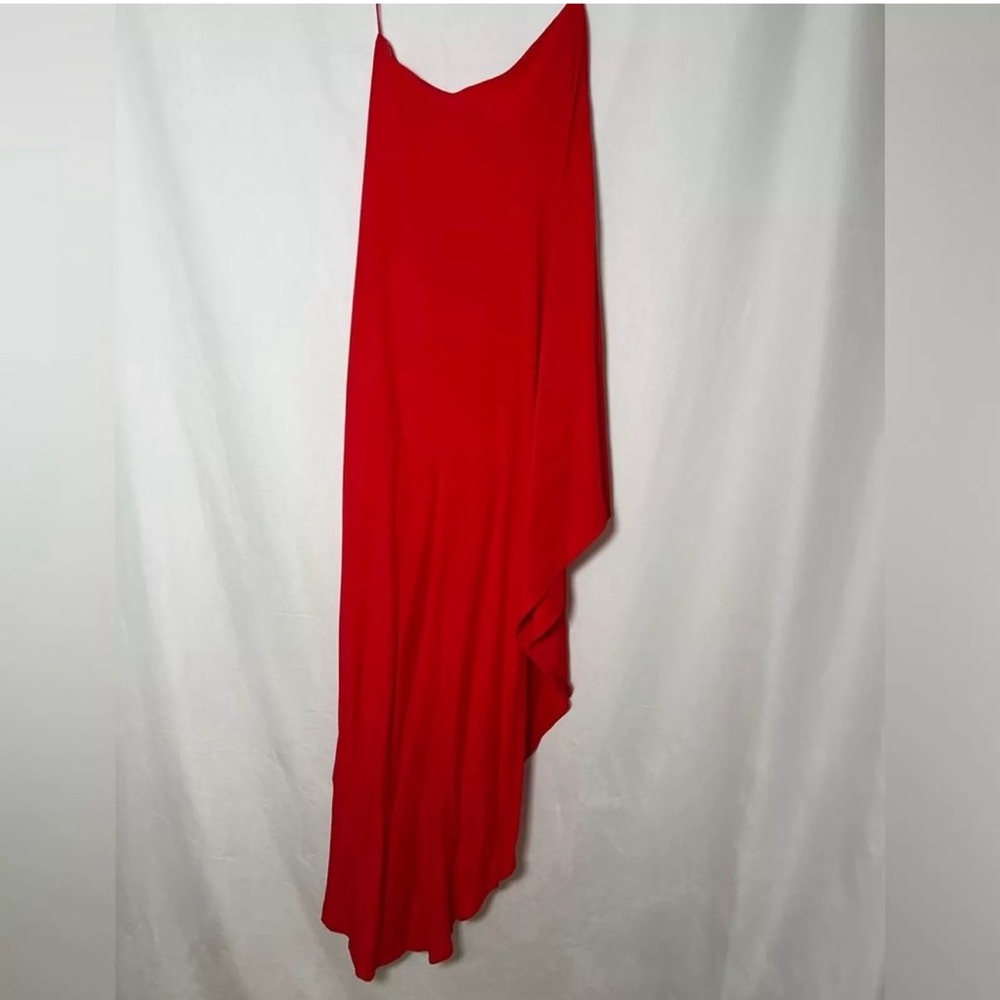 One-Shoulder Red Maxi Dress - Picture 5 of 7